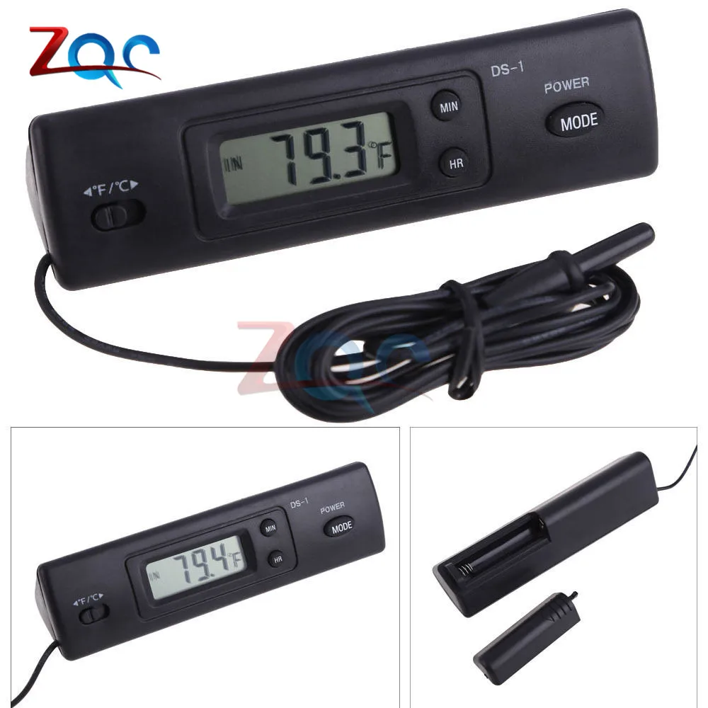 

In-Outdoor Thermometer Auto A/C Digital LCD Display In Out Clock For Automotive Car Home Vehicle