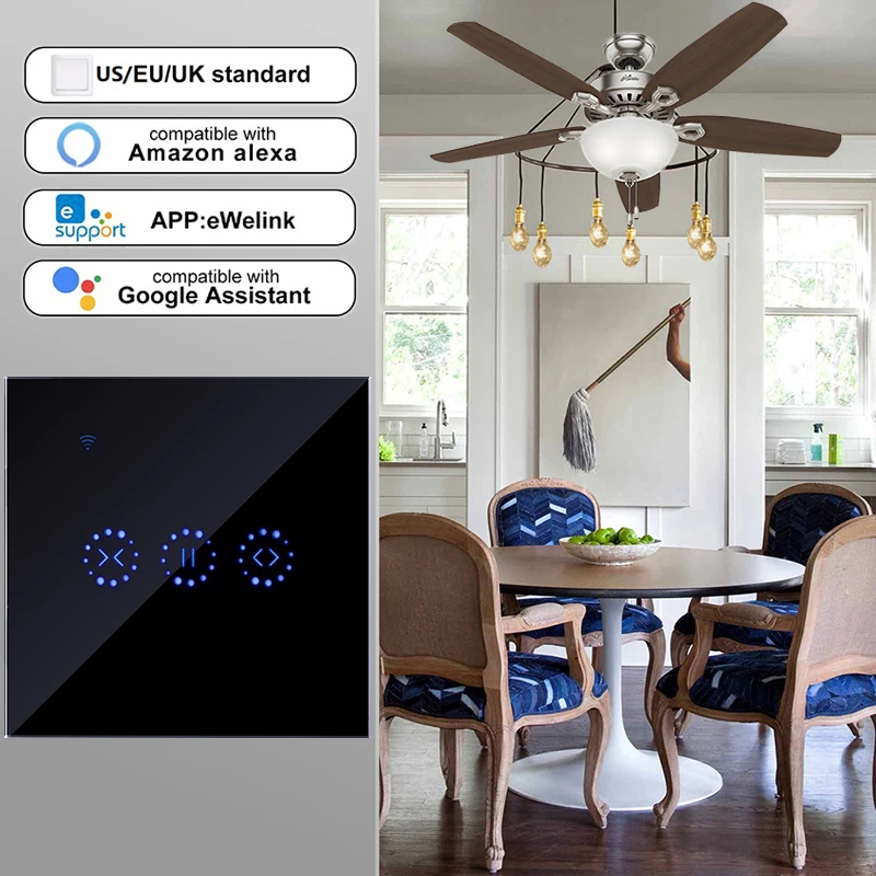Умный дом автоматизация домашний комплект WiFi переключатель Электрический сенсорный жалюзи занавеска С Ewelink приложение Голосовое управление для Alexa Amazon Echo