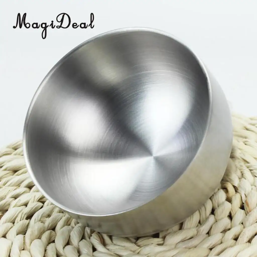 MagiDeal Stainless Steel Bowl Double Wall Insulated Kids Bowl Soup Rice Salad Bowls