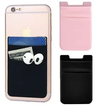 Adhesive Sticker Phone Pocket Cell Phone Stick On Card Wallet Stretchy Lycra Credit Cards ID Card Holder Pouch Sleeve thinkthendo mobile phone credit card wallet holder pocket stick on adhesive elastic tool