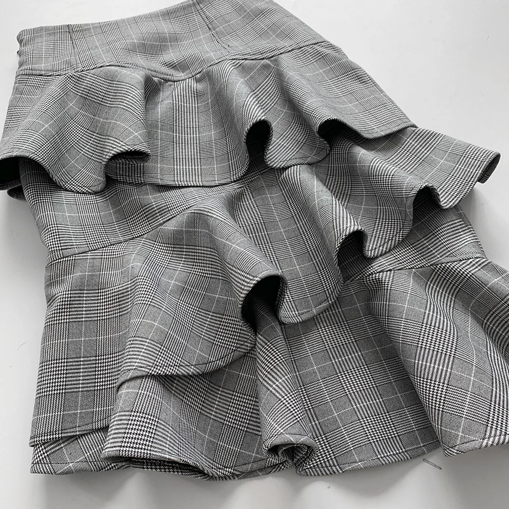 Высокое качество 2019 Лето Новая мода полосатый принт гофрированный многослойный темперамент тонкий дикий женская юбка