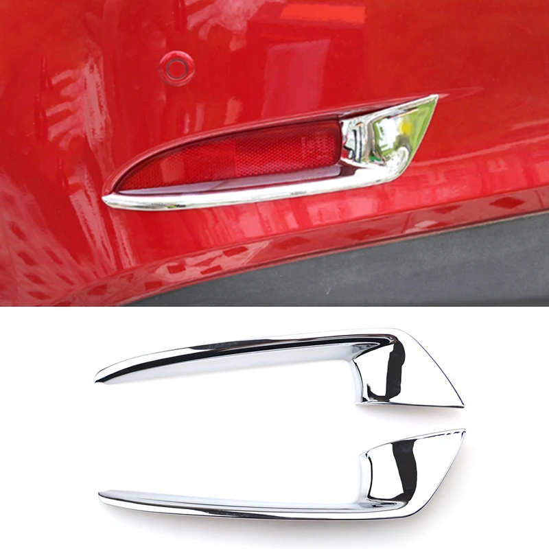 

For Mazda 6 Atenza M6 GJ 2014 2015 2016 2017 Chrome Rear Reflector Bumper Fog Light Foglight Lamp Cover Trim Bezel Molding Strip