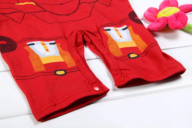 Для маленьких мальчиков и девочек, для малышей, красная Железный человек с капюшоном комбинезонный костюм для игры комбинезон боди на возраст от 0 до 18 месяцев