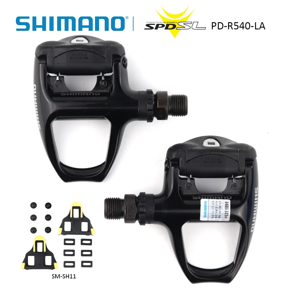 SHIMANO PD-R540 LA дорожный велосипедный Педальный светильник, SPD-SL педали для велосипеда, включая SM-SH11 самоблокирующиеся бутсы Shimano, подлинные товары