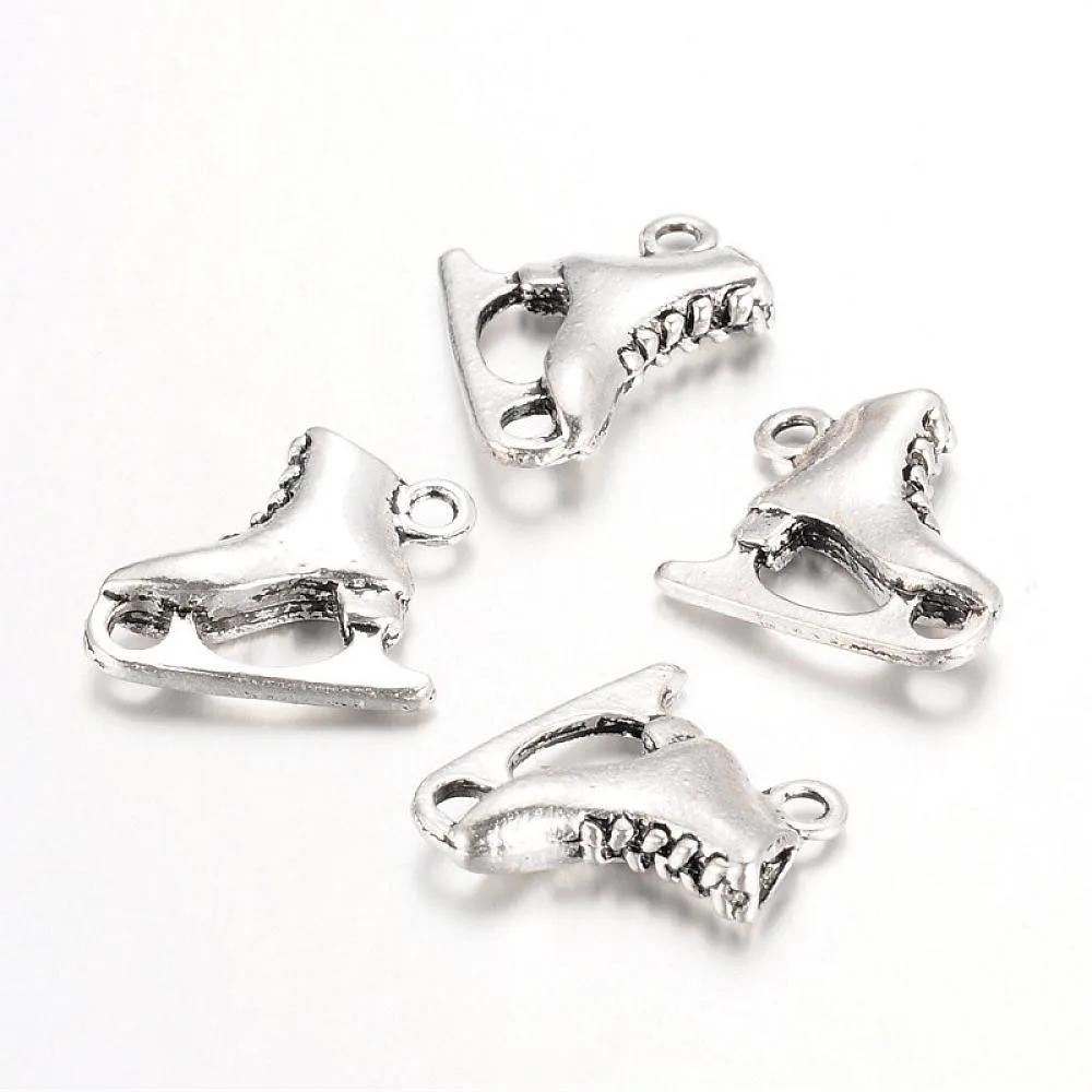 

Pandahall Tibetan Style Alloy Pendants, Ice Skates, Lead Free , Antique Silver, 18x16x5mm, Hole: 2mm; about 310pcs/1000g