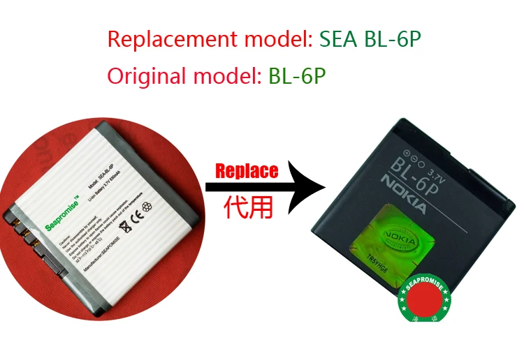 

freeshipping Retail mobile phone battery BL-6P BL 6P BL6P for nokia 7900 6500C 7900Prism...