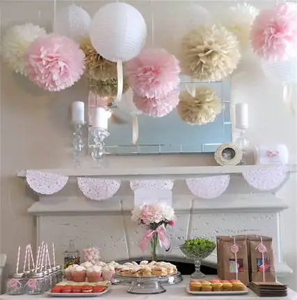 

25cm Tissue Paper Pompom Pom Poms Flower Ball Wedding Party Decoration