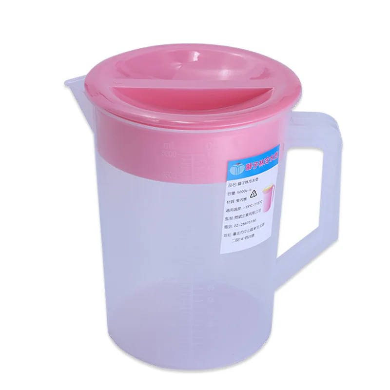 

YINUO 2019 PP Plastic Cold Kettle 2000/2400/4000ml Large Capacity Bottles Graduated Measuring Cup with Lid Juice Milk Tea Jug