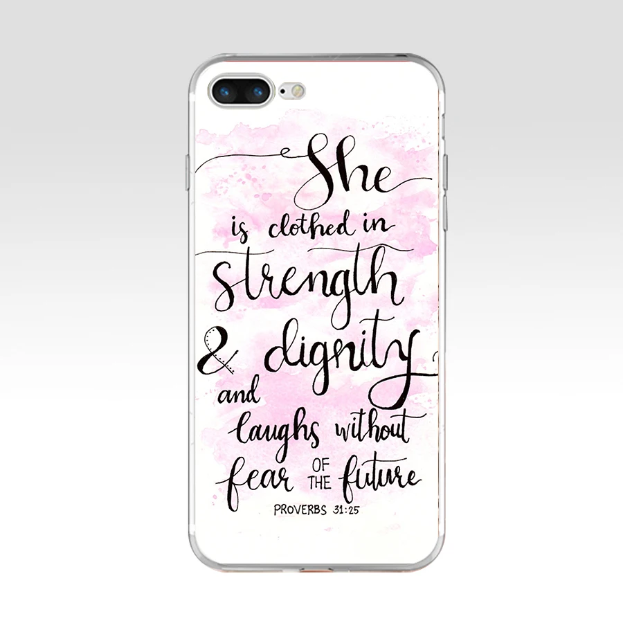 5H Bible Verse Quotes Soft TPU Silicone Cover Case For Apple iPhone  6 6s 7 8 plus Case iphone 7 waterproof case