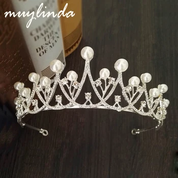 

Baroque Pearls Bridal Tiara Classic Tiara And Crowns Crystal Hair Accessories For Women Wedding Headband Tiaras
