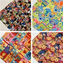 145*90 см медведь Микки Минни Текстиль полиэстер ткань пэчворк Сделай Сам ручной работы Лоскутная хлопковая ткань домашний текстиль