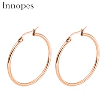 Innopes, большие серьги-кольца,, геометрические, круглые, большие, гипербола, золотые серьги, модные, нержавеющая сталь, ювелирные изделия для женщин