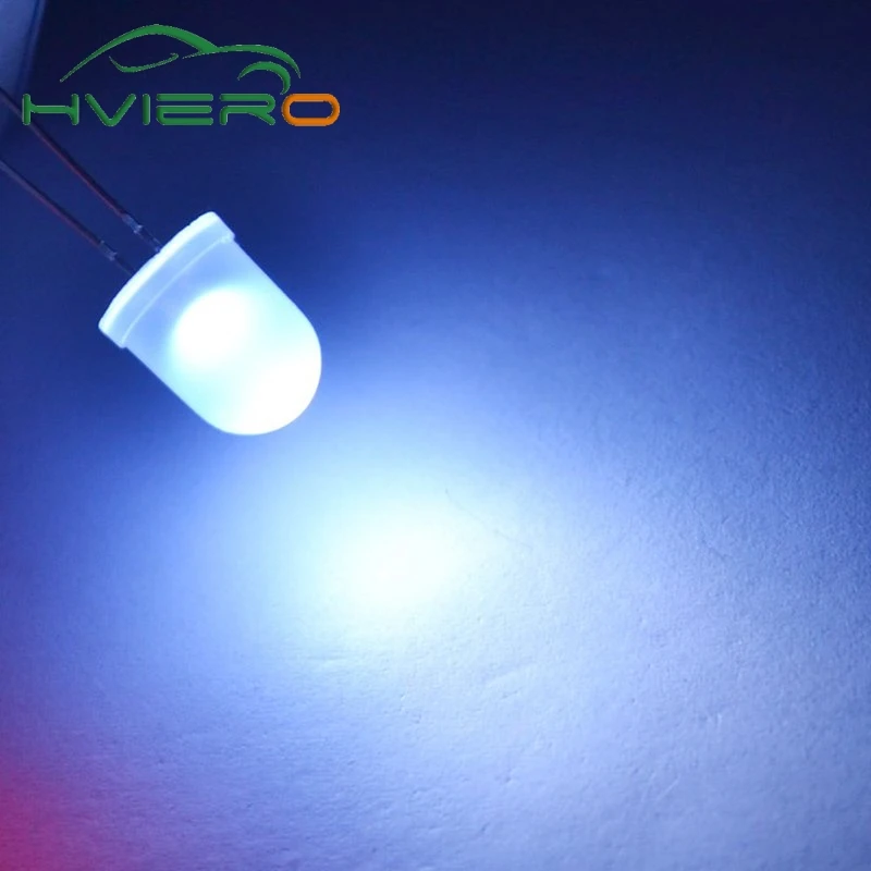 50 шт. белый красный зеленый синий желтый 10 мм Диодная лампа ультра яркий рассеянный 5-6 в 8000MCD 1,9~ 3,4 в светодиод светодиодный светильник