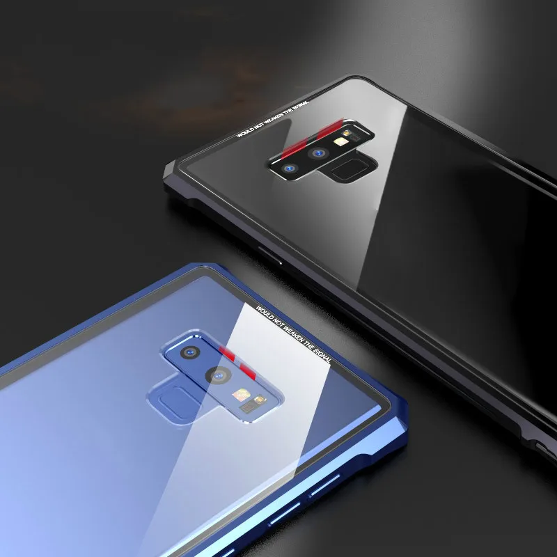 Чехол Toraise для samsung Galaxy Note 9 с металлической рамкой, прозрачная задняя крышка из закаленного стекла для samsung Note 9 Note9 Capa