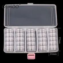 Transparent Leere fall 190*95mm (Mit 25 stücke Kleine Box) nail art Spitze Glitter Boxen Lagerung Nail art Strass Fall Abnehmbare