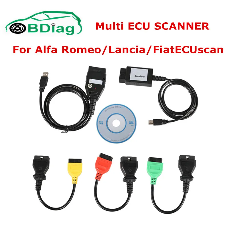 Профессиональный сканер для Fiat ECU Scan для подушки безопасности/ABS/CAN/ECU OBD2 диагностический инструмент считыватель кода для Alfa Romeo/Lancia/FiatECUscan