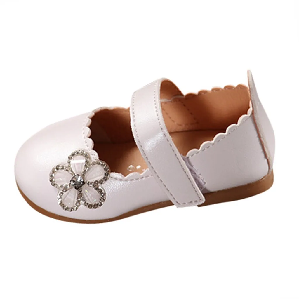 ARLONEET/мягкая кожаная обувь принцессы для маленьких девочек; элегантный Кристальный цветок; обувь на плоской подошве с цветком; g0509