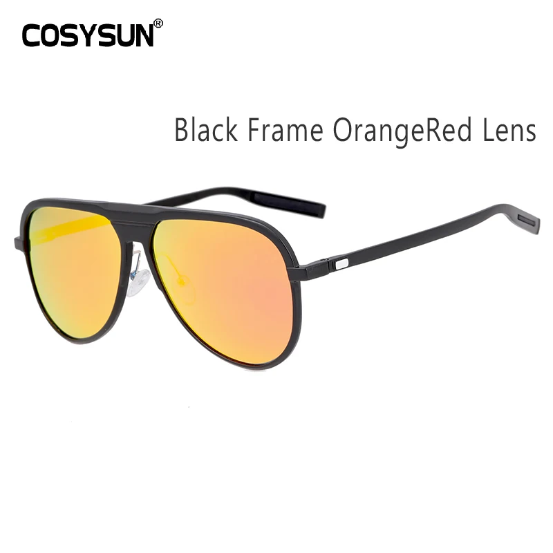 OrangeRed MirrorLens Брендовые поляризованные солнцезащитные очки из алюминиевого сплава, мужские очки для вождения, мужские поляризованные очки, мужские очки в стиле пилота, солнцезащитные очки CS512 - Цвет линз: OrangeRed MirrorLens