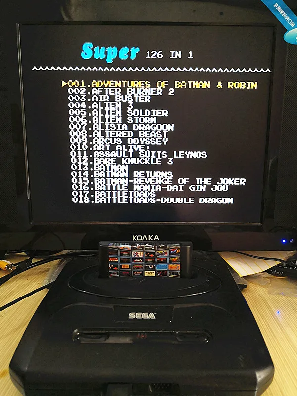 126 in 1 for Sega Megadrive Genesis Game card with Super Marioed Batman & Robin Battle Mania Contra Sonic Shinobi Pulseman