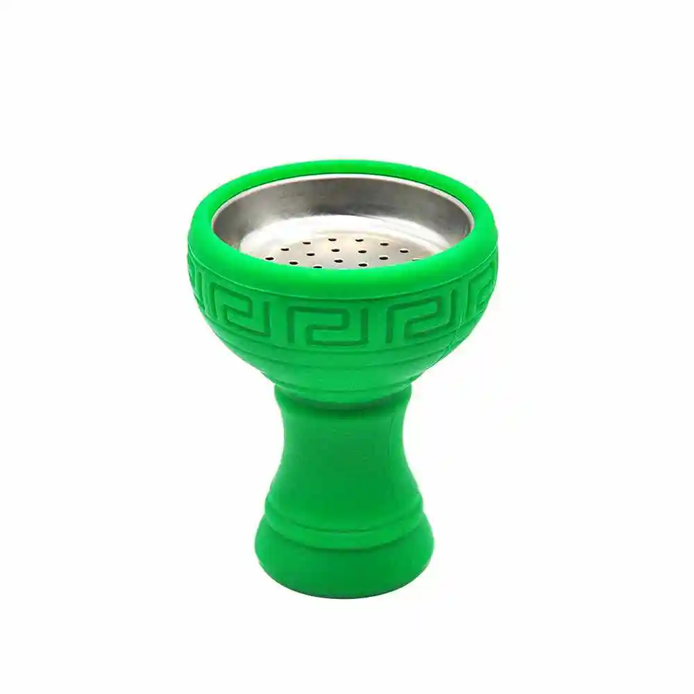 Силиконовая кальянная чаша держатель угля для кальяна чаша мелассы с металлической пластиной(пожалуйста, сообщите мне цвет, который вы хотите, в противном случае случайный - Цвет: Зеленый