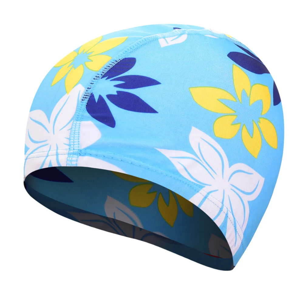 

Adult Elastic Swimming Caps Protect Ears Long Hair Soft Bathing Hat 15 colors for