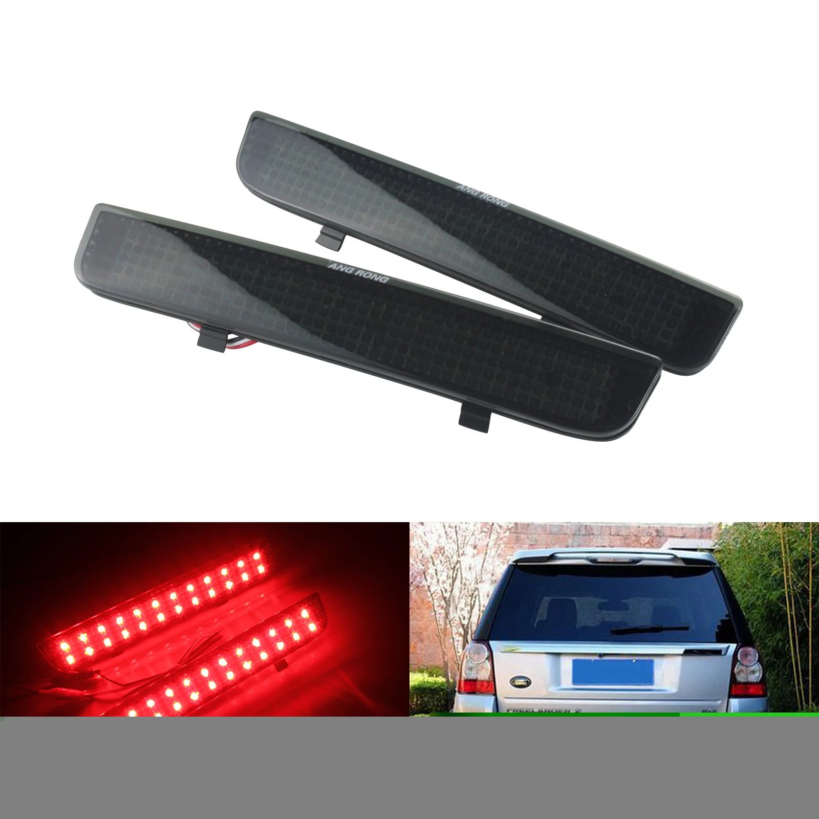 

ANGRONG 2PCS LED Bumper Reflector Tail Stop Light For Land Rover Range Rover L322 Freelander 2