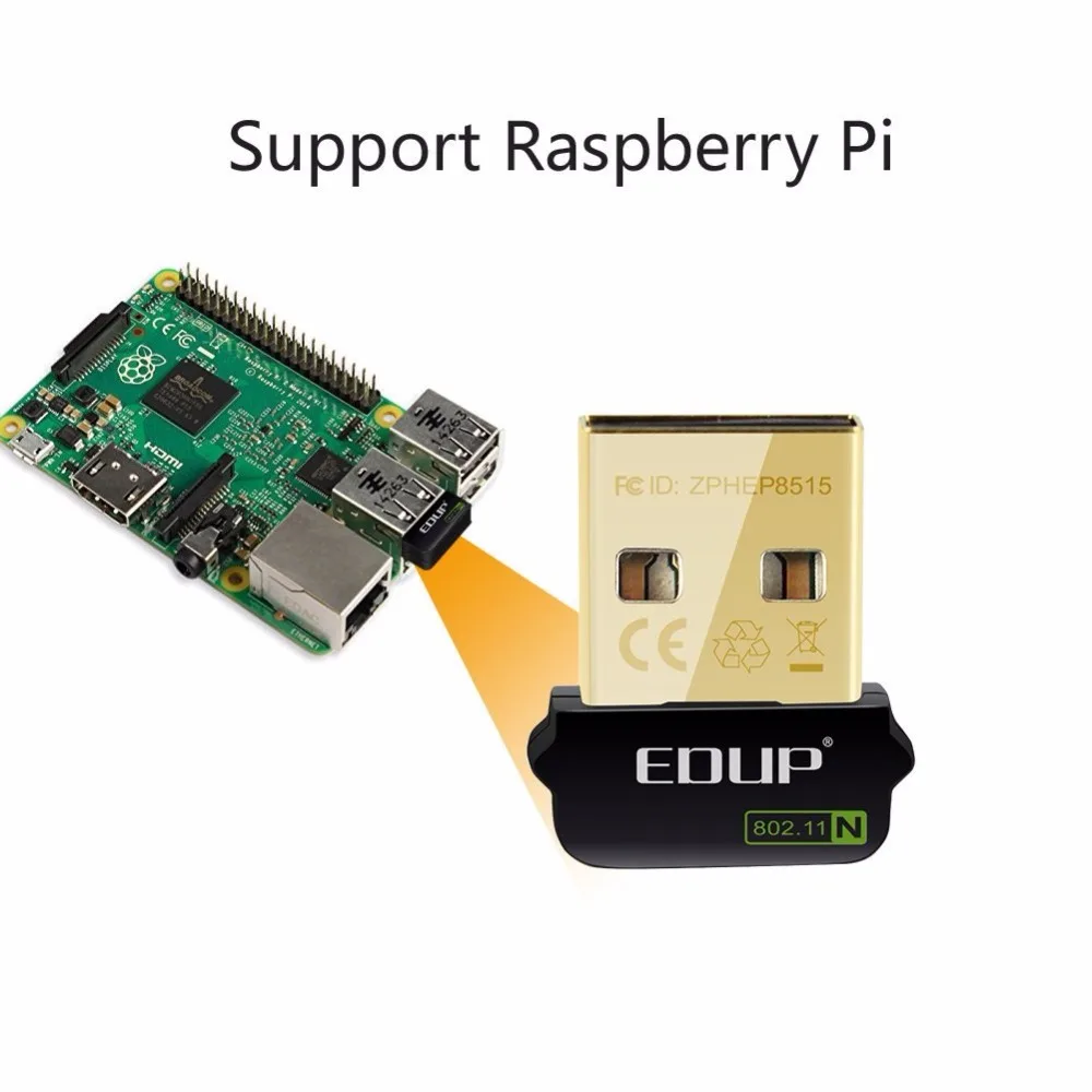 EDUP PC сетевая карта с интерфейсом USB Ethernet адаптер 802.11n для Raspberry Pi WiFi приемник 150 Мбит/с беспроводной USB WiFi адаптер