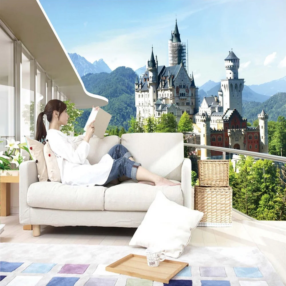 Custom Photo Wallpaper 3D Stereo Space Mural Living Room Sofa Bedroom Background Castle Landscape 3D Mural Wallpaper For Walls Custom Photo Wallpaper 3D Stereo Space Mural Living Room Sofa Bedroom Background Castle Landscape 3D Mural Wallpaper For Walls