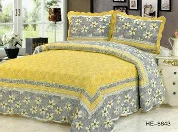 

100% Cotton Washed Quilt Pastoral style 3piece Bed Cover set High end Bedclothes bedding set bedspread