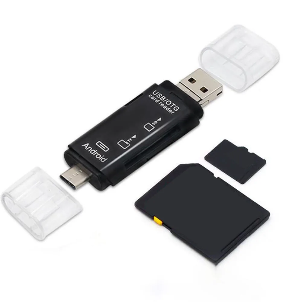 Micro USB Card Reader With TF Card OTG 3 in 1Type-C Flash Drive Adapter Connector High Speed SD TF Smart Memory Card Reader