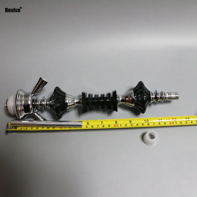 

Revive narguile hookah stem with 2 hose connecters black shisha accessories chicha nargile smoking water pipe without base bowl