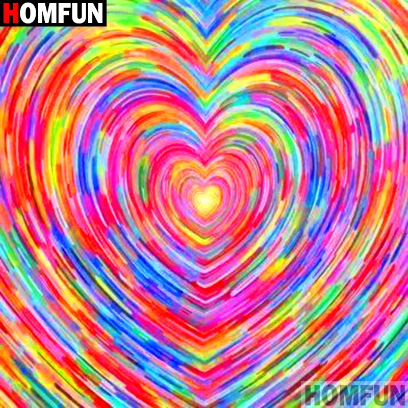 

HOMFUN Full Square/Round Drill 5D DIY Diamond Painting "Color heart" 3D Diamond Embroidery Cross Stitch Home Decor A18853