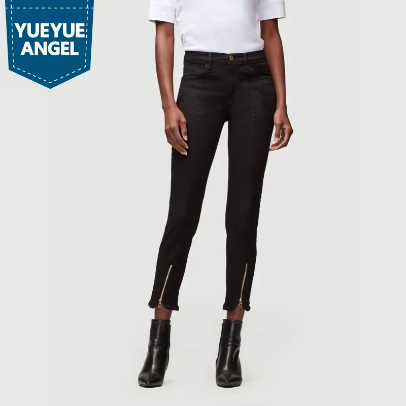 black split knee jeans