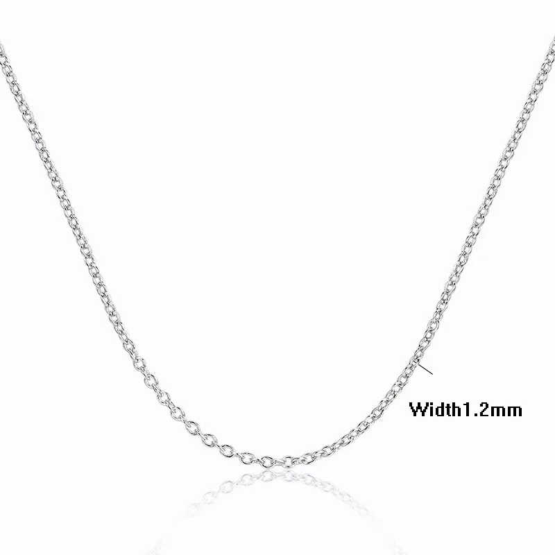 6 Sizes Available Slim 925 Sterling Silver Cross Rolo Chain Necklace Women Girls 35/40/45/ 50/60/80cm+5cm Jewelry kolye collares