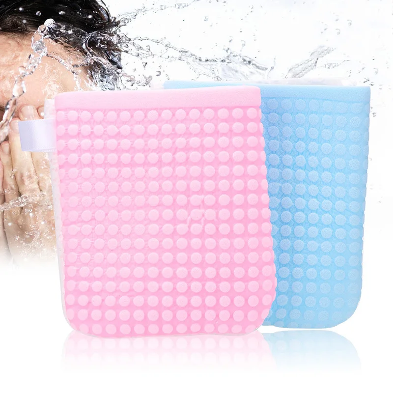 

1pc Sponge Cosmetic Puff Cleansing Face Wash Tool Face Cleaning Face Wash Antibacterial Gloves Type Pearl Wood Pulp