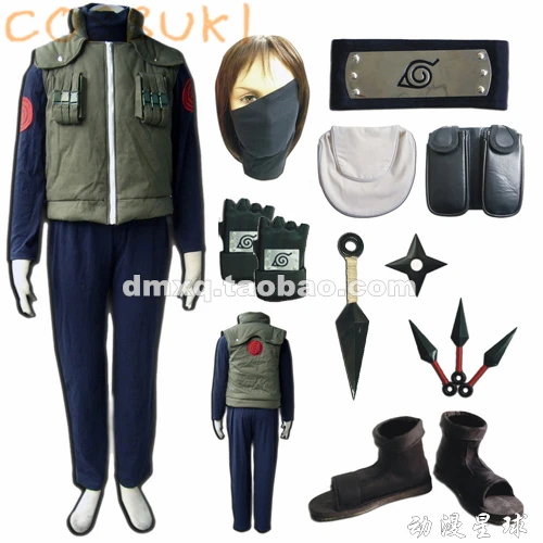 

Free Shipping! Stock! Naruto Hatake Kakashi Full Set Cosplay Costume Suits ,Perfect Custom For you!