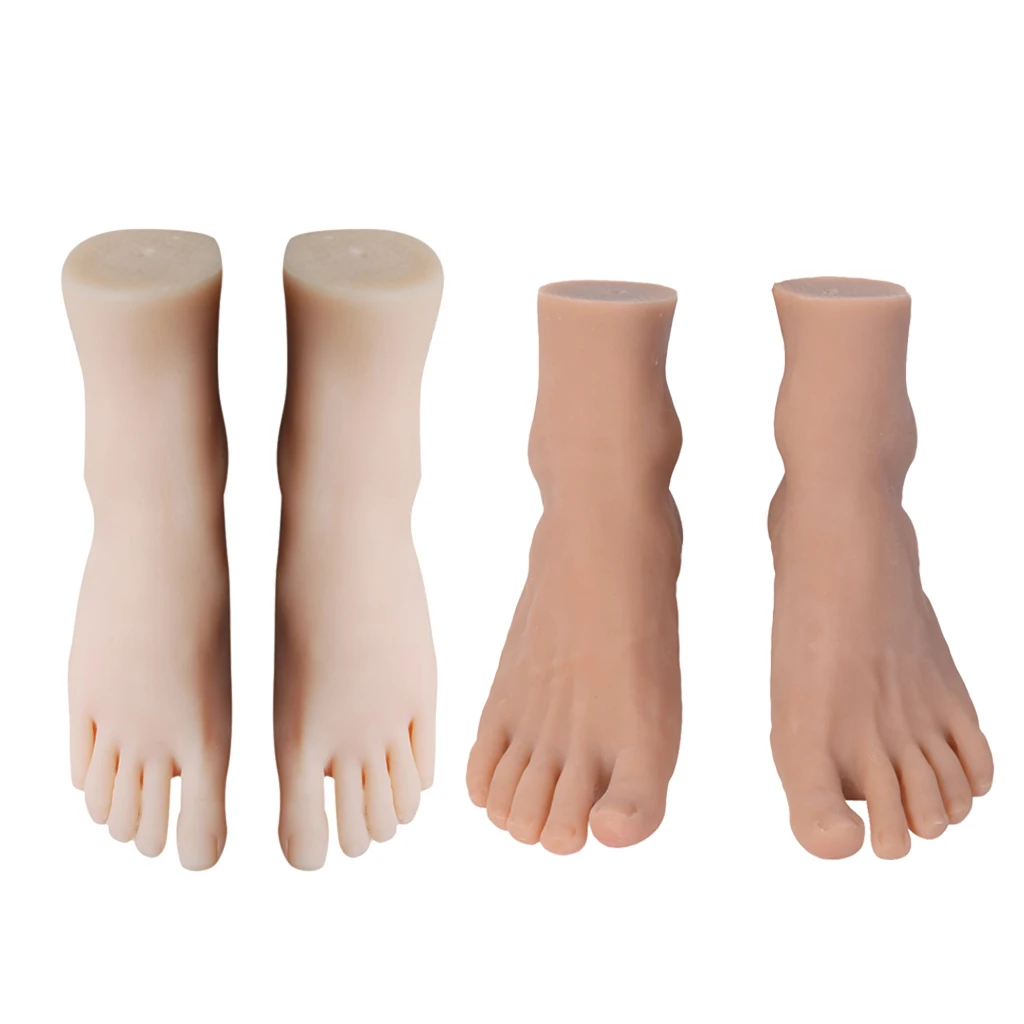 

2 Pairs Male/Female Mannequin Foot Model For Sandal Shoes Socks Display Pedicure Practice