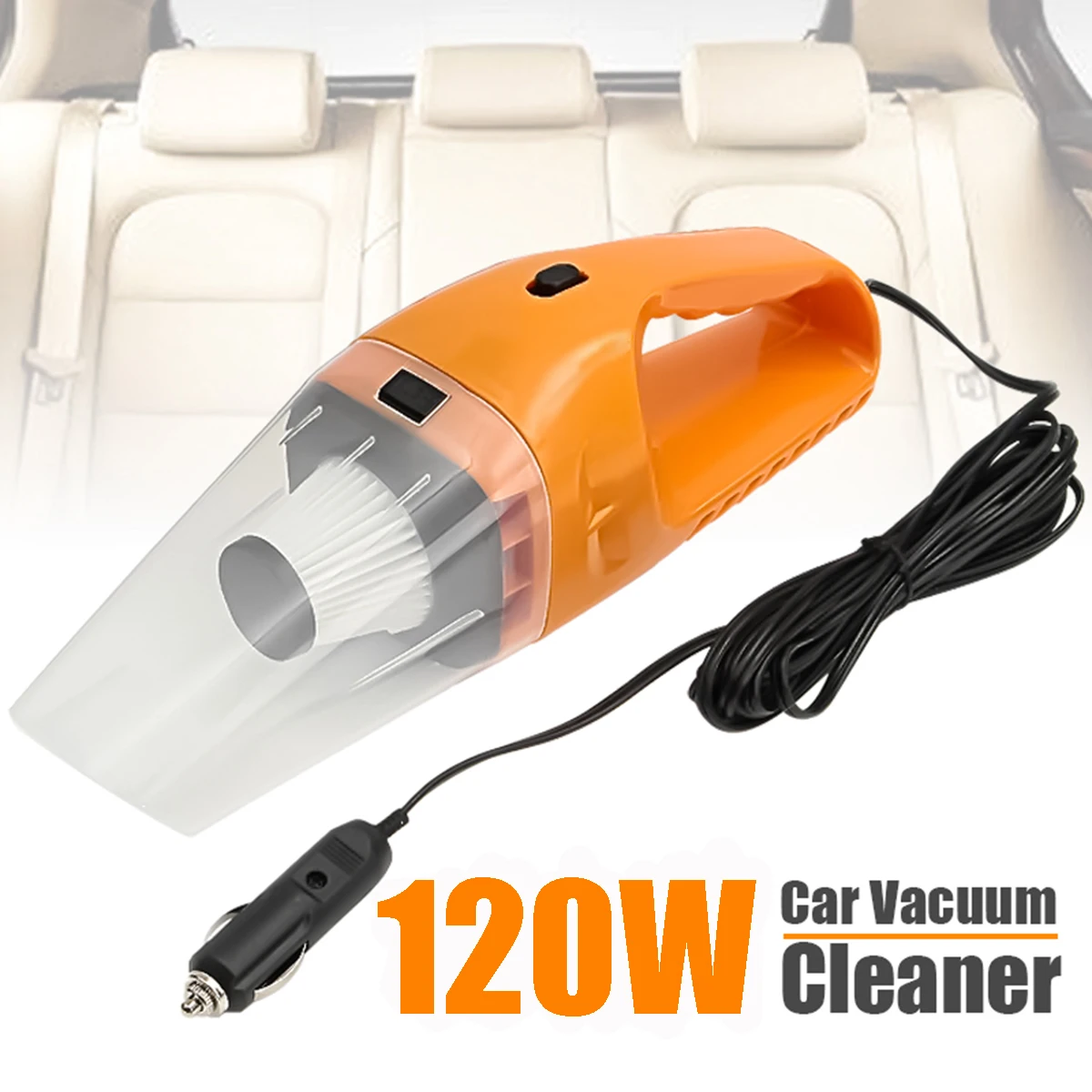 Mini Portable 120W 12V Handheld Cyclonic Auto Car Vehicle Vacuum