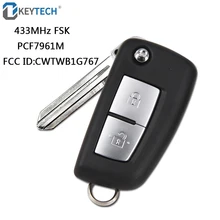 OkeyTech 433 МГц PCF7961M флип дистанционный ключ 2 кнопки для Nissan Qashqai J11 Pulsar C13 Juke F15 X-Trail T32 Micra CWTWB1G767