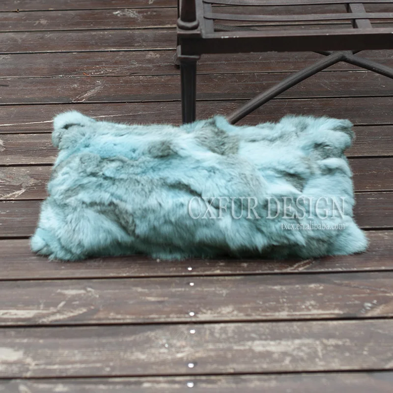 

CX-D-13C Custom Size Home Cozy Genuine Rabbit Fur Pillow Cover Seat Cushion