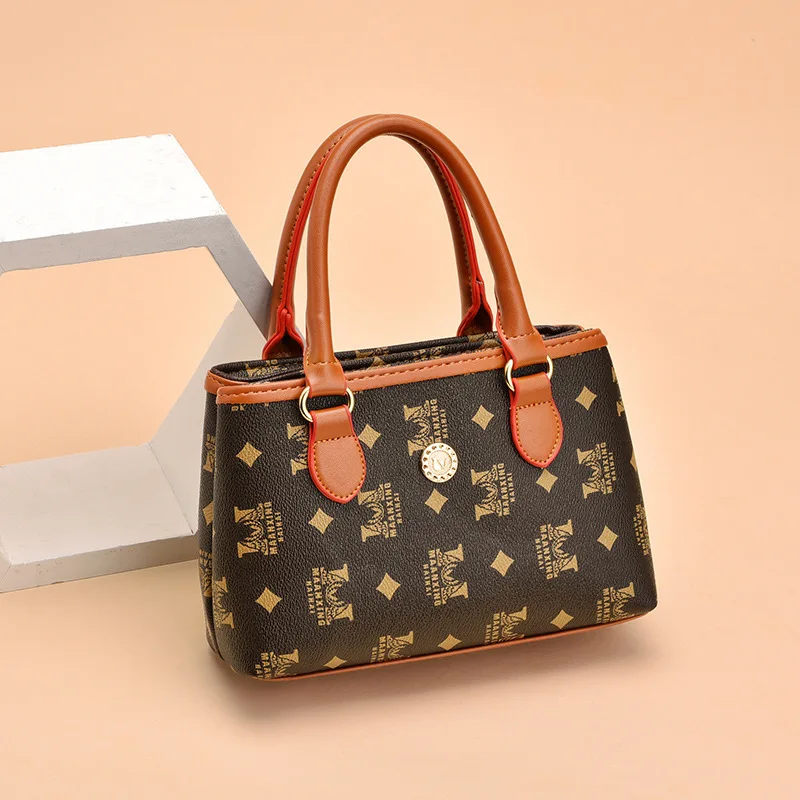 

handbag in the summer of 2019 the new old mom package soft leather handbag mother-in-law buy food change hand carry bag