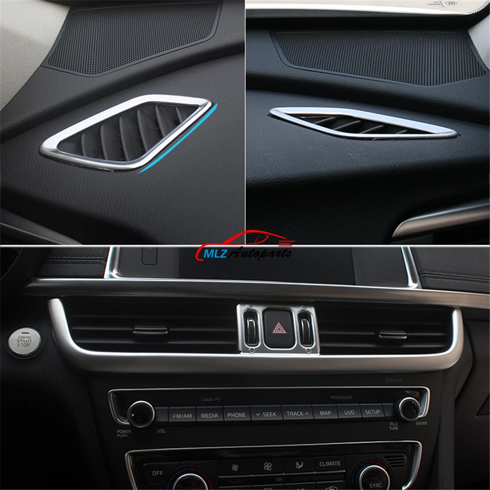 

Car Interior Front Panel Side Console Air Condition Vent Frame Outlet Cover Trim 3P Matte Silver For Kia K5 Optima 2016 2017