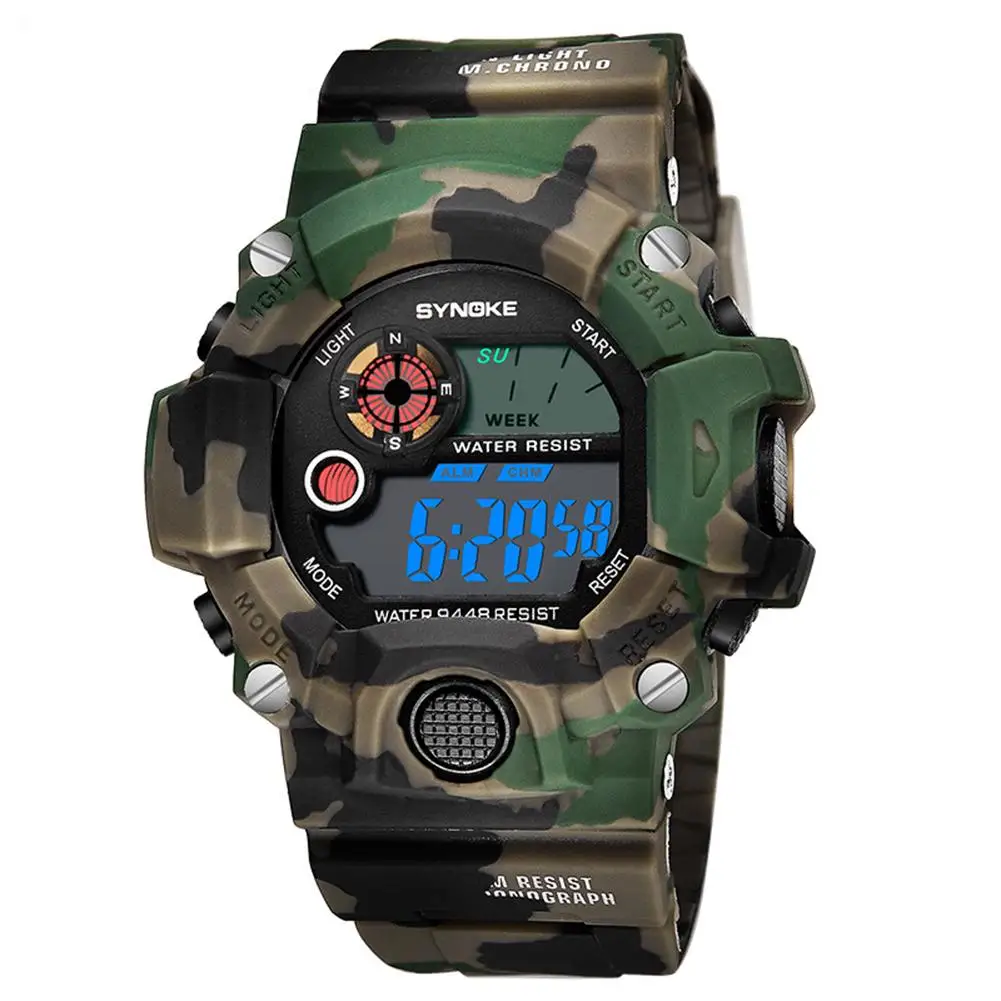 

2019 Fashion Camouflage Digital Display Electronic Wrist Watch Students Sports
