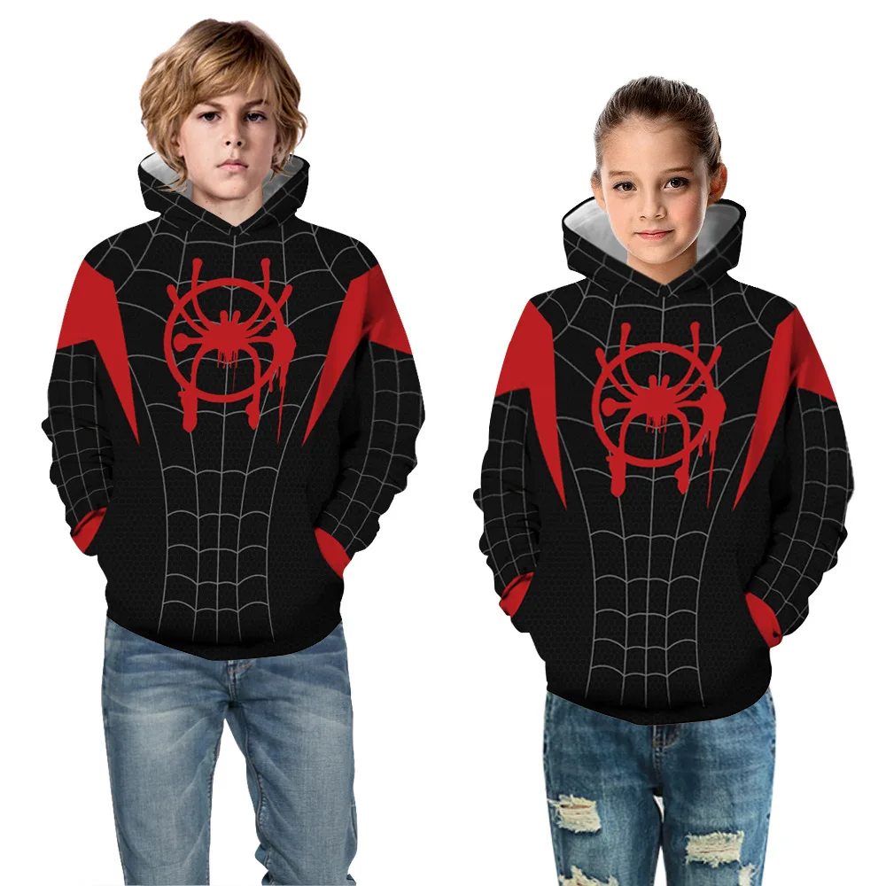 Spiderman Costume Teenagers Kids Casual Tops 3D Printed Modis Cosplay Sweat Girl Boys Sweatshirt Moleton Infantil Menina Moletom