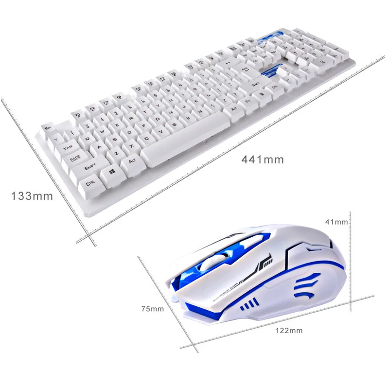 

New Wireless Keyboard Mouse Set USB 2.4Ghz 1600DPI Gaming Mice Multimedia for Computer PC Desktop