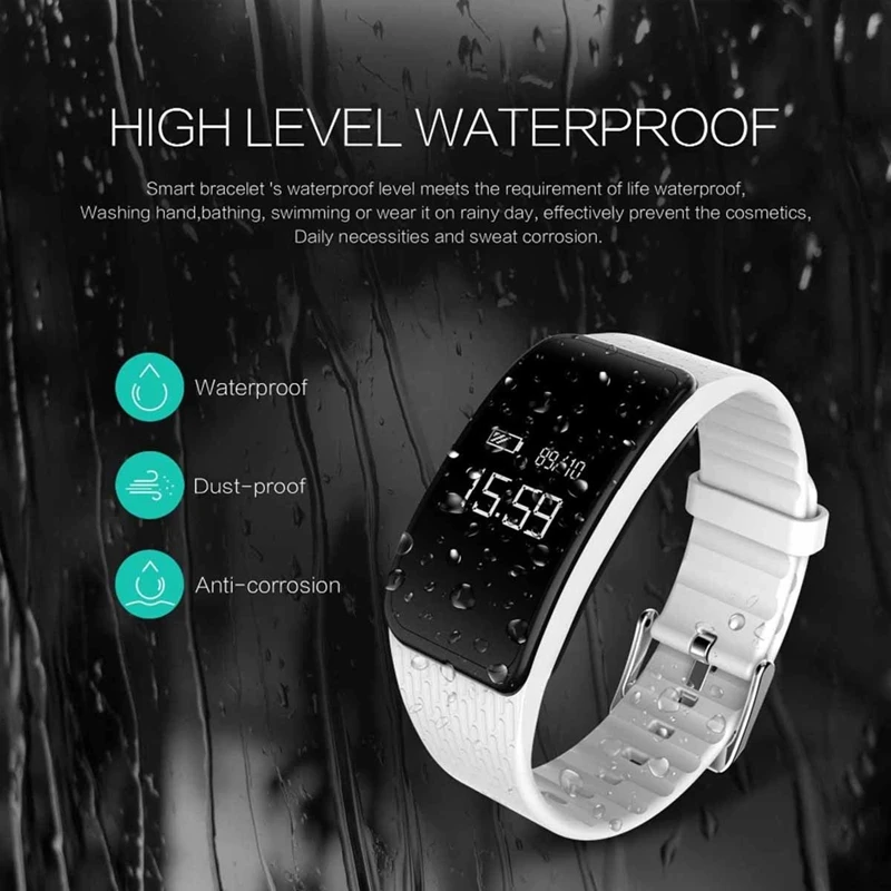 

A59 Smart Bracelet Wristband Watch Heart Rate Monitor Blood Pressure Fitness Tracker, Dark blue