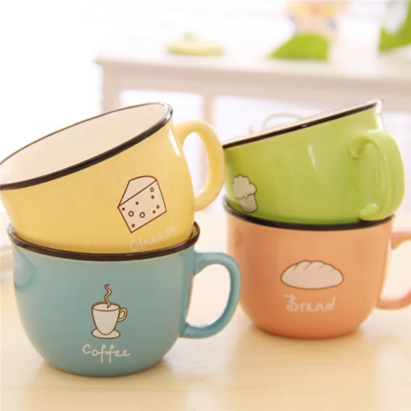 Thicken Anti scald Mug Coffe Milk Lemon Juice Water Cups Breakfast Cute Mugs cup Ceramic Bottlees