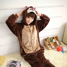 Anime Capucha Pijama Flaneel Polar Adulto Mujer Señora Alvin Y Las Ardillas Onesies Cosplay Pijamas Vestido de Fiesta de Carnaval
