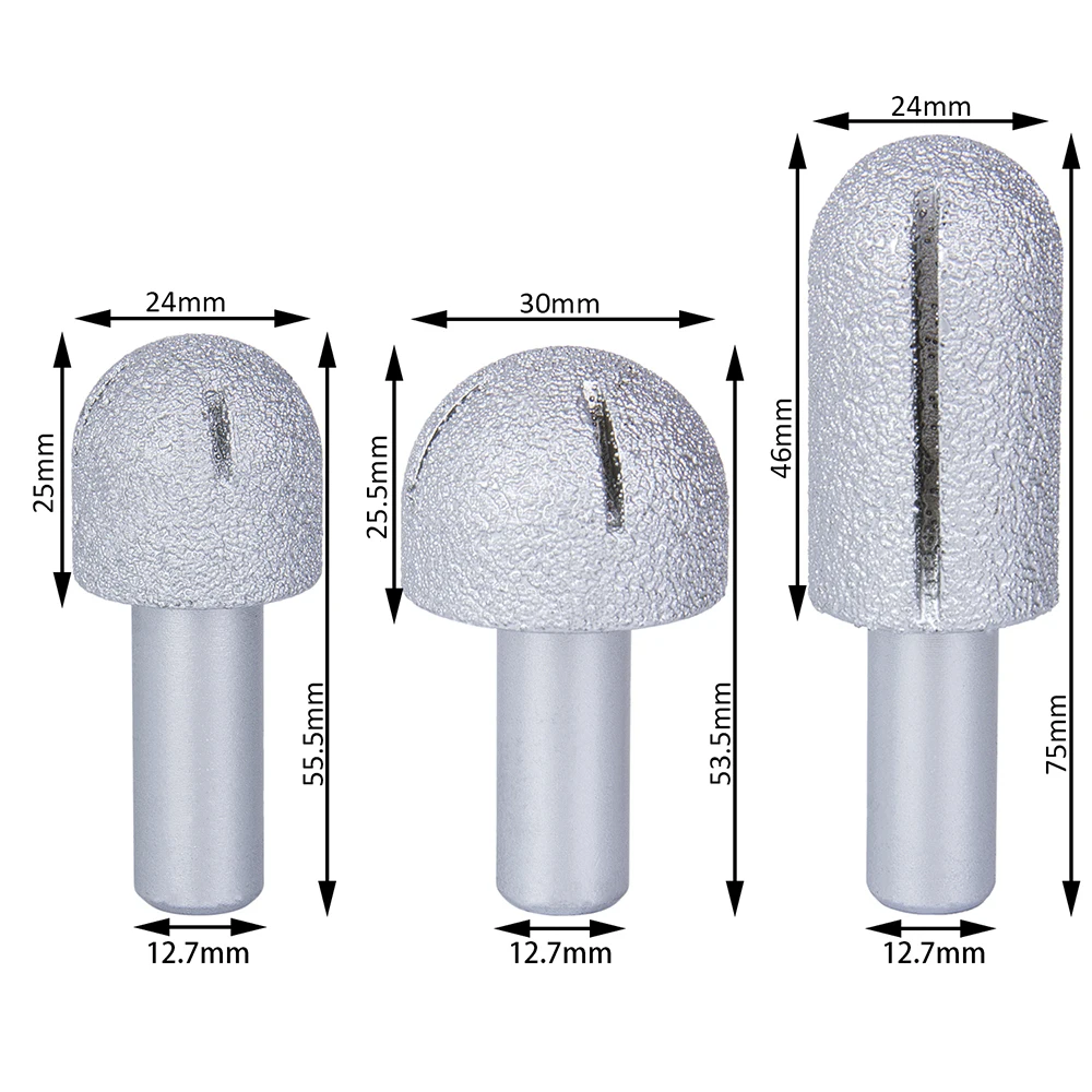 Hakkin 3 шт. Радиус 12/15 мм удлинить круглые Вакуумные Паяные алмазные фрезы лезвие для камня Керамика Пластик