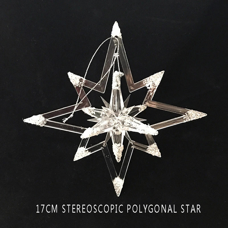 New 10pcs Christmas Ornament window decoration frozen snow effect acrylic diamond snowflake effect Size: 11cm and 17cm New 10pcs Christmas Ornament window decoration frozen snow effect acrylic diamond snowflake effect Size: 11cm and 17cm
